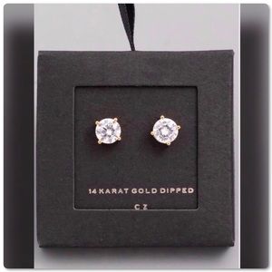Pretty Girl Swag Jewelry Jewelry - 14K Gold Dipped CZ Sparkle Plus Stud Earrings Pretty Girl Swag Jewelry Jewelry - 14K Gold Dipped CZ Sparkle Plus Stud Earrings